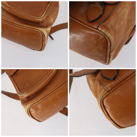 GUCCI Bamboo Backpack Leather Brown Gold 003 1998 0016 Auth 153308 main image 9
